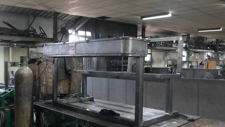 Fabricated stainless steel benches.